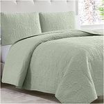 Mellanni Bedspread Coverlet Set Olive-Green - Bedding Cover - Oversized 3-Piece Quilt Set (Full/Queen, Olive Green)