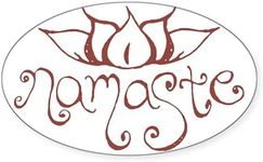 CafePress Namaste Lotus Flower Oval Bumper Sticker, Euro Oval Car Decal