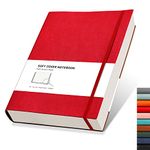 RETTACY College Ruled Notebook - 320 Numbered Pages Large B5 Lined Journal Notebook, 100gsm Thick Lined Paper, Faux Leather Softcover, for Women Men Work School,19 x 25 cm - Red