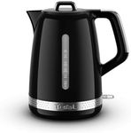 Tefal Black Collection Electric Kettle, 1.7L, Fast Boil, Cordless Kettle with Dual Water Level Windows, 3000W, Removable Anti-Scale Filter, Precise Pouring Spout, KO3258G0, Premium Glossy Black