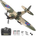 HAWK'S WORK 3 Channel RC Plane Spitfire Fighter, Remote Control Warbird Ready to Fly, 2.4GHz 6-axis Gyro Stabilizer, Easy to Fly for Kids & Beginners