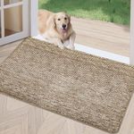 REFETONE Indoor Doormat, Front Door Mat 36"x59" Absorbent Rubber Backing Non Slip Back Door Mats, Washable Low-Profile Inside Floor Mat Door Rugs for Entryway, Resist Dirt Mud Mat for Dogs, Coffee