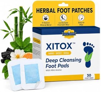 Simple Promise Xitox Foot Pads, Herbal Foot Patches for Nighttime Routine, Rejuvenates Your Body for Restful Sleep, Contains Bamboo Vinegar & Tourmaline, Easy Adhesive Application, 30 Count