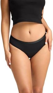 Modibodi Periodenunterwäsche und Inkontinenzschutz für Frauen - Bikini Höschen Saugfähige und waschbare Damenunterhosen - Menstruationsslip - Leichte Blutung - Schwarz - 16/XL