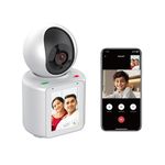 Sekyo WiFi Video Calling CCTV Camera with Screen | Live Monitor, 1-Click Call, 2 Way Talk, 360° View | Motion Detector, Night Vision, App Alert | Indoor Baby/Elderly/Pet | 128GB SD Card Support -White