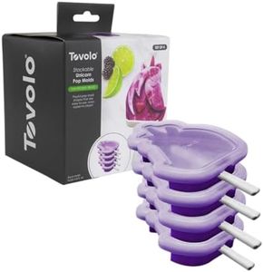 Tovolo Silicone Popsicle Molds with Sticks (4-Pack, Unicorn) - Reusable Ice Pop Molds for Homemade Flavored Ice Pops & Frozen Snacks - Stackable Popsicle Maker with Lid, Dishwasher Safe & BPA-Free