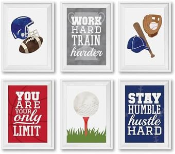 6 Reversible 8x10 Sports Posters For Boys Room Decorations For Bedroom Wall Decor, Basketball Decorations For Boys Room Decor Wall Art Prints, Baseball Decor For Boys Room, Soccer Posters For Room