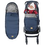 Zooawa Stroller Bunting Bag Universal, Waterproof Baby Stroller Footmuff, Christmas Gift Stroller Sleeping Bag for Cold Weather, Extra Thick, Fits 6-36 Months Baby, Dark Blue