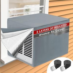 Window Air Conditioner Cover Outside Unit for Winter Insulation, Window AC Covers with 3 Layers Insulation, Waterproof & Dust-Proof Air Conditioner Covers for Window Units, 25.5"Lx20.5"Hx18"D - Grey