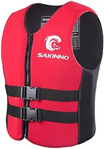 huraty Unisex Adults Swim Vest, Swimming Training Vest Swimsuit with Adjustable Straps, Outdoor Water Sports Vests, Red, XL