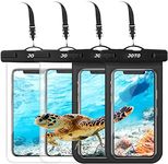 JOTO 4 Pack Universal Waterproof Case Phone Pouch Holder,Underwater Cell Phone Dry Bag for iPhone 15 14 13 12 11 Plus Pro Max XS XR X 8 7, Galaxy S21 S20 Note Pixel Up to 7.0"-2Black/2Clear