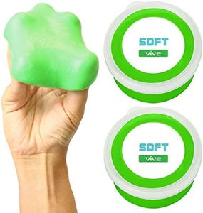 Vive Therapy Putty For Adults, For Hand Therapy (2 Pack) - Occupational Sensory Stress Relief Tools - for Physical Exercise, Finger Pain, Grip Strength, Rehab, Arthritis, Forearms, Fidgeting, Motor Sk