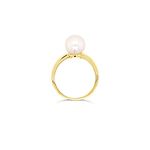 Olivia & Pearl Silver & Gold Pearl Rings for Women | Elegant Freshwater Pearls Ethically Sourced | Certified AAAA+ Grade Womens Jewellery | Power Pearl Ring Yellow Gold, Large (P-R)