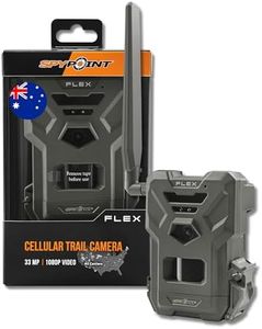 SPYPOINT Flex Cellular Trail Camera - Dual-Sim LTE, 1080p Videos, 33MP Photos, Night Vision 4 LED Infrared Flash, 100' Detection Range, 0.3S Trigger Speed, GPS Enabled, Cell Cameras for Hunting