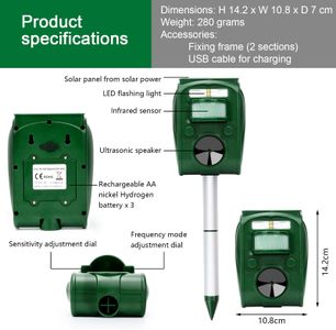 Famisym Solar Cat Repellent – Outdoor Ultrasonic Animal Deterrent