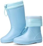 DREAM PAIRS Kids Rain Boots Boys Girls Lightweight Boots Waterproof Easy-on Outdoor Playing Rain Boot Unisex-Child,Size 11 Little Kid,Sky Blue,SDRB2401K