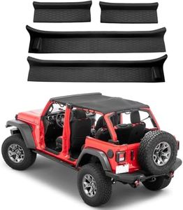Door Sill Guards Kit for Jeep Wrangler JL/Gladiator JT Accessories 2018-2025, Black Rubber Door Entry Guard Protector for Jeep Wrangler JL &Gladiator JT 4-Door Accessories (4 Pcs Set)
