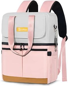 Scothen Cooler Backpack with Double Decker&12 Ice Packs-Keeps 36 Cans Cold for Up to 24 Hours-Waterproof&Leakproof Insulated Backpack Cooler-Ice Chest Backpack Small Cooler Bag for Women Beach Travel