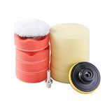 Hetkrishi 11 Pcs Buffing Sponge Pads Kit, Car Sponge Polishing Waxing Pad Kit for Car Wheel Polisher Buffer with M10 Drill Adapter |(3 inch)