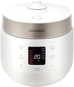 CUCKOO CRP-ST1009FW 10-Cup (Uncooked) / 20-Cup (Cooked) Twin Pressure Rice Cooker & Warmer with Nonstick Inner Pot, 16 Menu Options, 3 Voice Guide, Auto Clean (White)