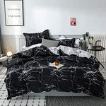 Gafance 3PCS Black & White Marbling Printed Duvet Cover Super King Set, Soft & Easy Care Comforter Cover with Zipper Closure, Hotel Quality Quilt Cover 220 X 260 CM & 2 Pillowcases