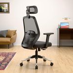 Green Soul Eva Lite Office Chair, High Back Mesh Ergonomic |1D Adjustable Armrest | Computer, Desk Chair, Work from Home Chair with Built-in Lumbar Support, Heavy Duty Metal Base (Black)