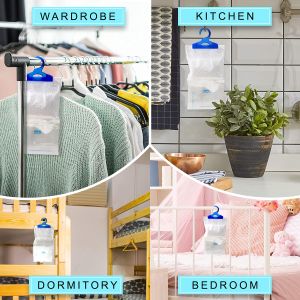 ANSIO Wardrobe Dehumidifier Bags, 12-Pack Moisture Absorbers