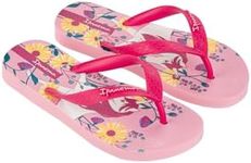 Ipanema Temas XIV Kids Flip Flops - Comfortable & Stylish Unisex Flip Flops for Kids, Bright & Colorful Prints, Non-Slip Sole, Durable, Water Resistant, Easy to Clean, Pink/White/Yellow, Size 2/3