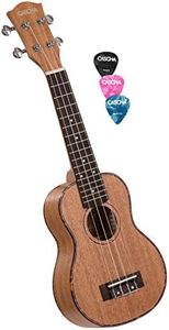 CASCHA HH 2024 Premium Soprano Ukulele en caoba con cuerdas de AQUILA