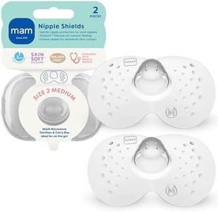 MAM Breastfeeding Nipple Shields with Sterilizing Storage Case, Nipple Shields for Nursing Newborn, Size 2 Medium, 2-Count, Clear