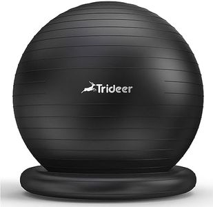 Trideer Ball Chair Yoga Ball Chair Exercise Ball Chair with Base for Home Office Desk, Stability Ball & Fitness Ball Seat to Relieve Back Pain, Home Gym Workout Ball for Abs, Pregnancy Ball with Pump