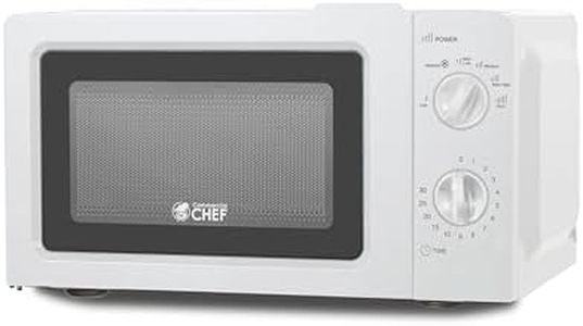 COMMERCIAL CHEF 0.6 Cubic Foot Microwave with 6 Power Levels, Small Microwave with Grip Handle, 700W Countertop Microwave with 30 Minute Timer and Mechanical Dial Controls, White