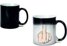 Middle Finger Heat Change Mug, Colour Changing Coffee Mug, Heat Sensitive Tea Coffee Hot Drinks Cup, Funny Mug Gift for Friends, Dishwasher Safe 11 oz