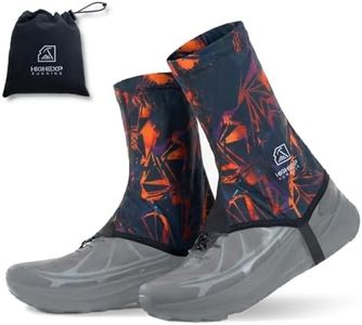 HIGH EXPERIENCE Trail Gaiters Running Low Shoes Ankle Boots Gators Breathable Sandproof Lightweight Adjustable Hiking for Women Men (Black/Orange, Medium)