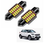 Asryd Car Interior 12 SMD Extremely Bright Dome LED Interior Roof Light Reading Bulb Lamp For Hyundai Creta (5W, White, 2 Pcs)