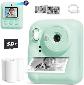 Seckton Kids Camera Instant Print, Upgrade Selfie Digital Camera for Kids, Christmas Birthday Gifts for Boys Girls Age 3-12, Toddler Portable Travel Toy with HD 1080P Video-Green