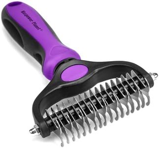 Maxpower Planet Pet Grooming Brush - Double Sided, Extra Wide for Dogs and Cats - Dematting Undercoat Rake, Reduces Shedding by 95%, Purple