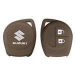 ACUTAS Silicone Car Key Cover for Maruti Suzuki S Presso,Swift,SX4,DZire,Ignis,Alto,Vitara Brezza,Celerio,Ertiga,Ciaz,SCross,Baleno,Ritz 2 Button Key Cover ( Dark Brown )