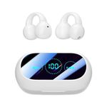 Ear Clip Earbuds True Wireless Bluetooth Headphones, Mini Open Ear Earphones Bone Conduction Headphones for Sport Workout Driving Walking Running Compatible with iPhone Android (White)