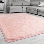 Signature Loom Fluffy Shaggy Area Rug 2x3 – Soft Fuzzy Velvet Rugs for Girls Bedroom – Shaggy Carpet for Kids Room with Non-Slip Bottom – Soft Fluffy Throw Rug Indoor Living Room Carpet, Pink