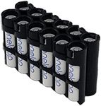 Storacell Magnetic AAA Battery Storage Container – Holds 12 Batteries, Black