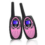 Retevis RT628 Walkie Talkies for Kids, Long Range Walkie Talkies, Adjustable Volume, VOX, Keylock, Toy Gifts for Family, Camping, Garden, Outdoor, Park, 2 Way Radio for 8-12 Kids (1 Pair, Pink)