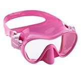 Cressi F One Frameless Scuba Snorkel Mask, Silicone Skirt for Scuba Diving and Snorkeling Dive Mask - Rosado