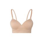 Lemef Seamless Bras for Women Wirefree Padded Bras Beige Size 2XL