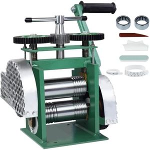 CTISMICE Rolling Mill Jewelry, Manual Roller Mill Machine Making Tool with Hand Crank for Pressing Gold Silver Brass Copper Metal into Sheets, Square and Half Round Wires of Various Sizes