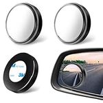 2pcs Blind Spot Mirrors Car, 360° Wide Angle Car Blind Spot Mirror, 2" Round HD Glass Blindspot Mirrors Car with ABS Housing,Stick-On Car Mirror Blindspot for SUV and Trucks