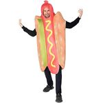 Spooktacular Creations Men Lightweight Hot Dog Costume Adult, Fun Food Costume Outfit for Halloween Dress Up Party, Yellow, X-Large