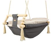 Baby Hammock, Rocker Hammock, Baby Swing, Hammock with Quilt (Colour: Grey and Beige)