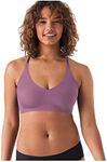 True & Co Women's True Body Triangle Lace Racerback Bra, Berry Conserve, M (34C-D,36A-B)