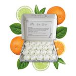 Lime Basil + Mandarin Wax Melts| Strong Scented| 20 Pack| Luxury Gift Set Wax Melts| Over 96 Hrs Burn Time Per Box| Pet Friendly| Eco Friendly| Hand Poured in Staffordshire, UK (Lime Basil + Mandarin)